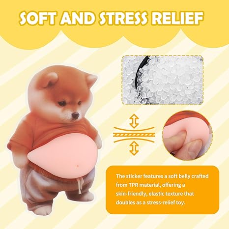 6Pcs 3D Shiba Door Stopper Wall Protector – Soft Silicone Belly Crash Pad