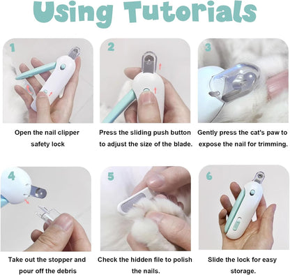 Pet Nail Clipper with Catcher Safe Cut Nail Trimmer for Cats Kittens Small Pets No Mess Nail Clippers
