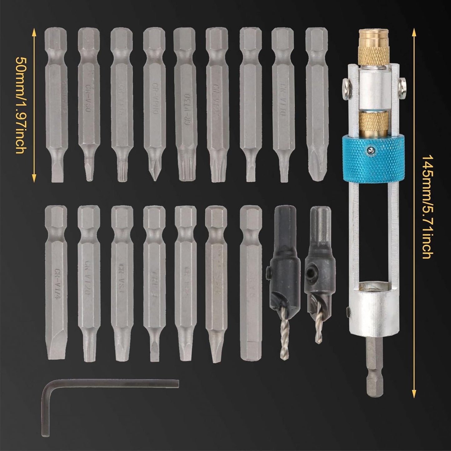 20Pcs/set Half Time Drill Driver Swivel Multi Screwdriver Bit Sets
