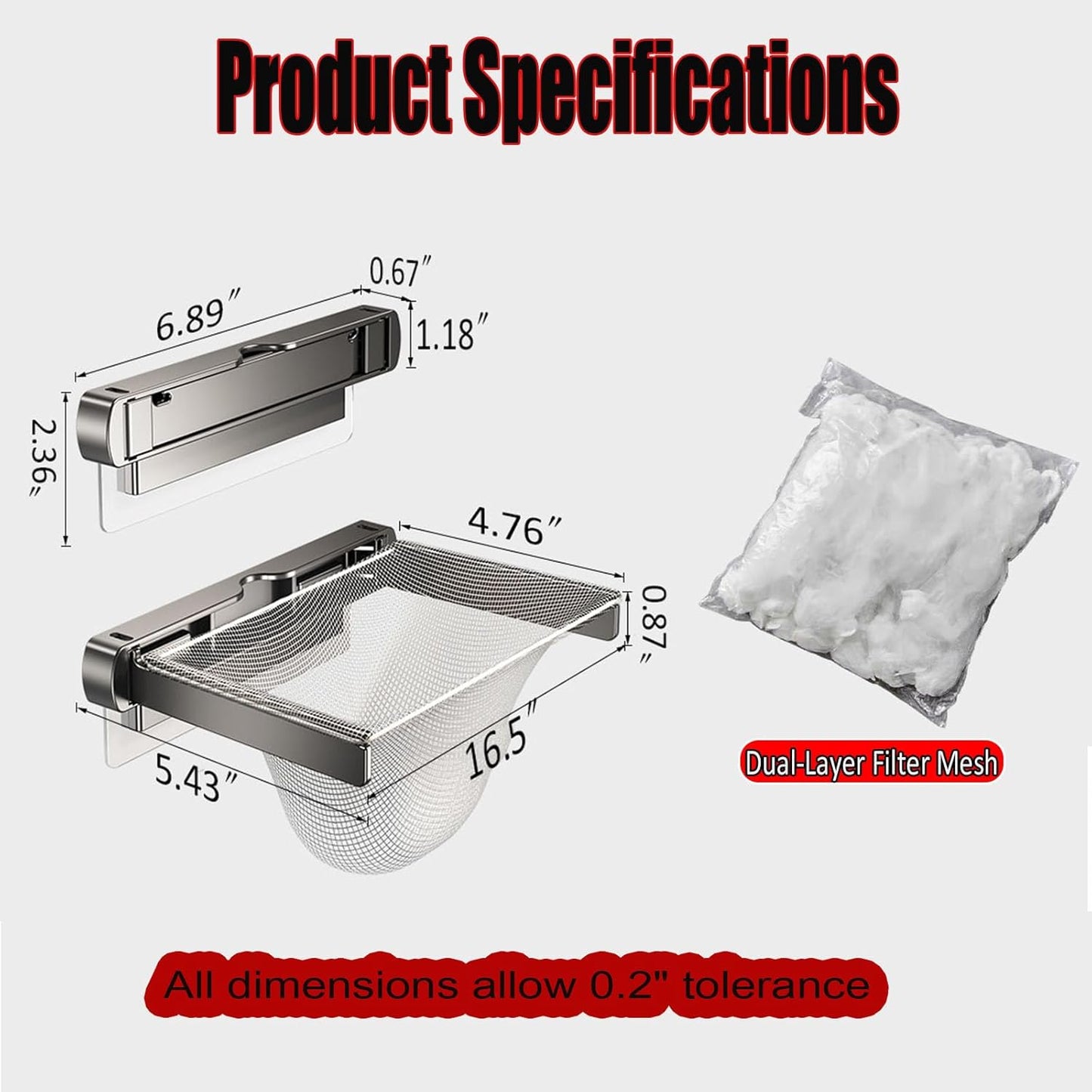 Foldable Sink Drain Strainer with Mesh Bags Fits All Sinks