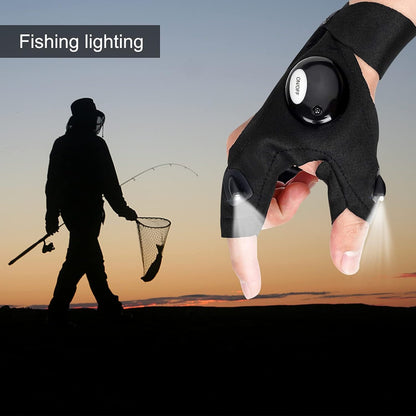 1Pair LED Flashlight Gloves Hands-Free Lights
