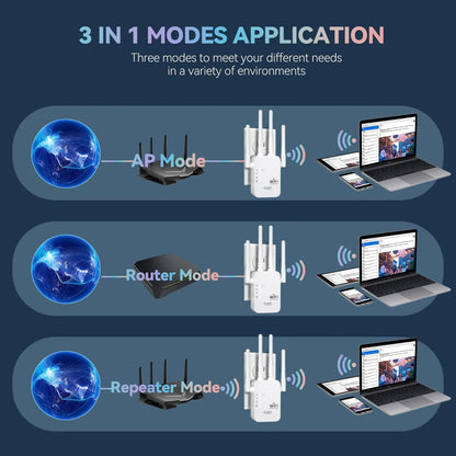 WiFi Extender Signal Booster, Internet Booster, Long Range WiFi Extender