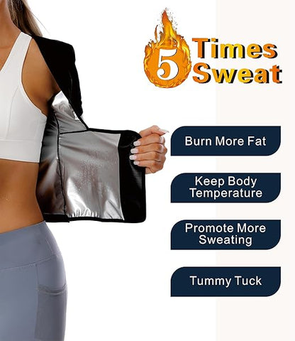 Sauna Suit Waist Trainer for Women,Sauna Shirt Short Sleeves shapewear Slimming Shirt