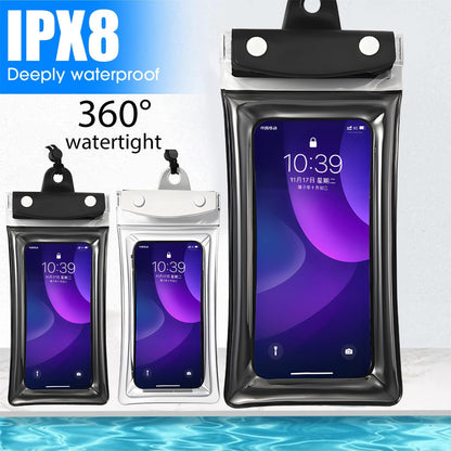 3pcs Universal Floatable IPX8 Waterproof Phone Pouch with Touchscreen - Underwater Photography, for Swimming, Rafting, Diving