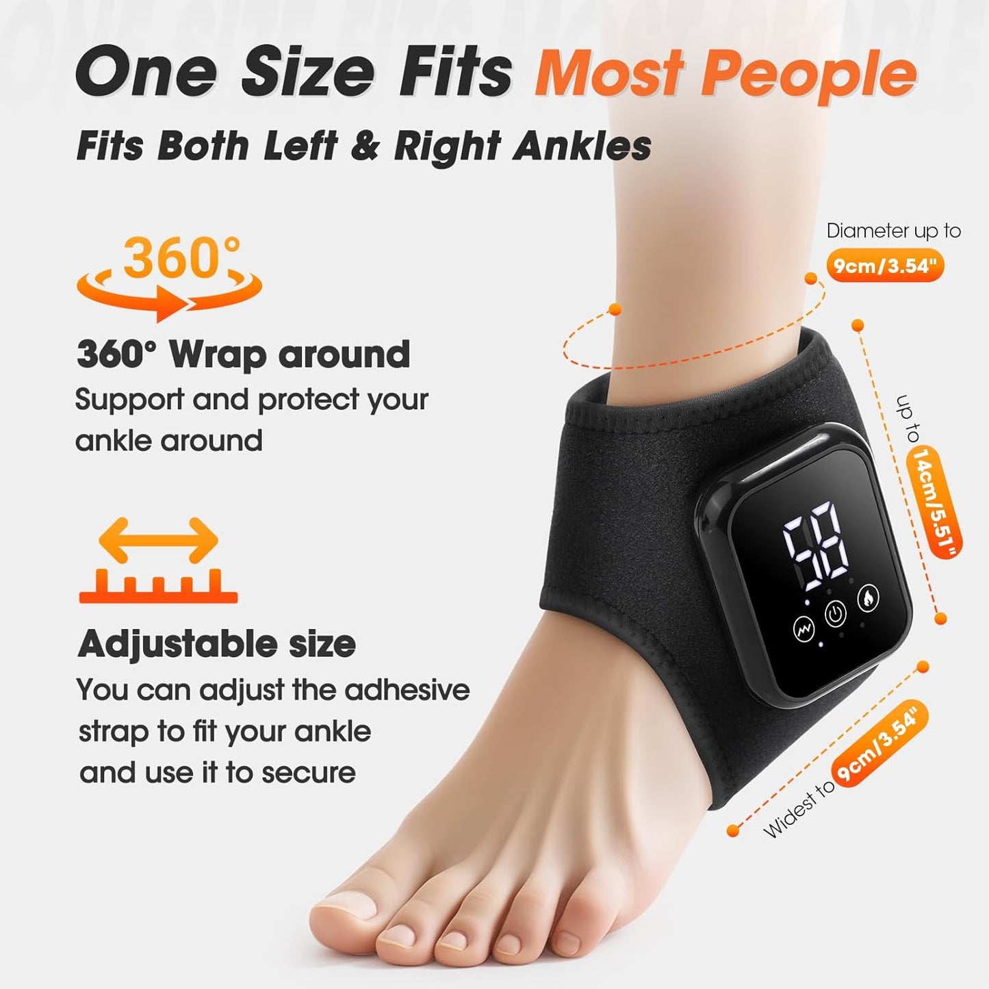Cordless Ankle Heating Pad, Ankle Massager with Heat