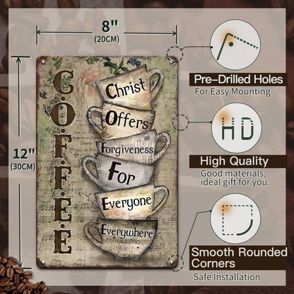 Christ Offers Forgiveness for Everyone Everywhere - Coffee Decor for Coffee Bar