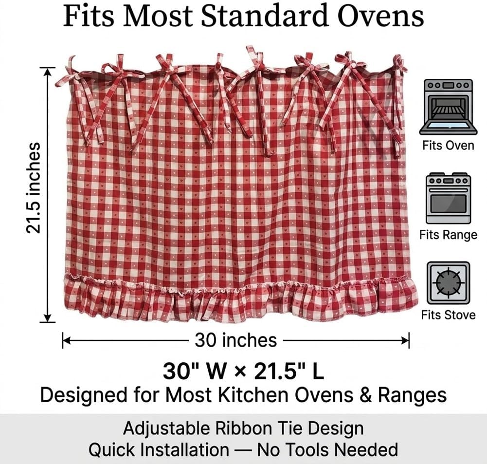 Handmade Decorative Oven Skirt - Heat-Resistant Fabric, Adjustable Fit