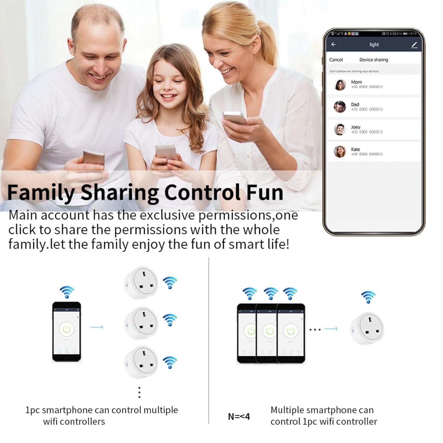 WiFi Smart Plug | Compatible with Alexa & Google Home | WiFi Outlet for Remote Contro