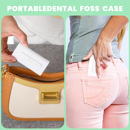 2 Boxes Portable Dental Floss Cases with 20 Floss Picks for Teeth Cleaning