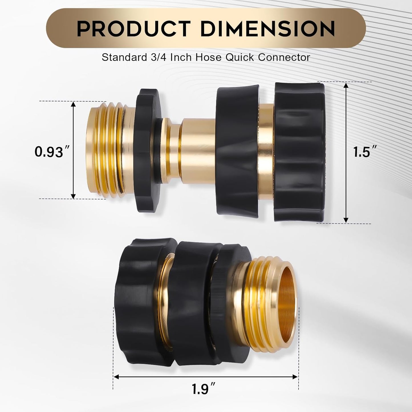 3/4" Garden Hose Connector, 3 set Garden Hose Quick Connect Fittings