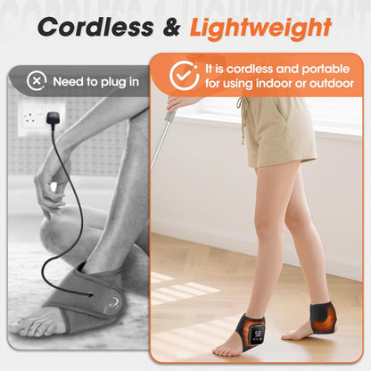 Cordless Ankle Heating Pad, Ankle Massager with Heat