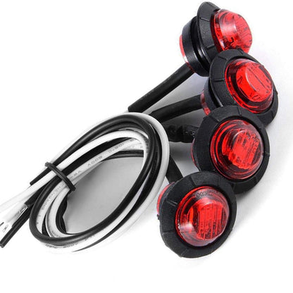 4pcs 3/4" Round LED Trailer Side Marker Clearance Lights