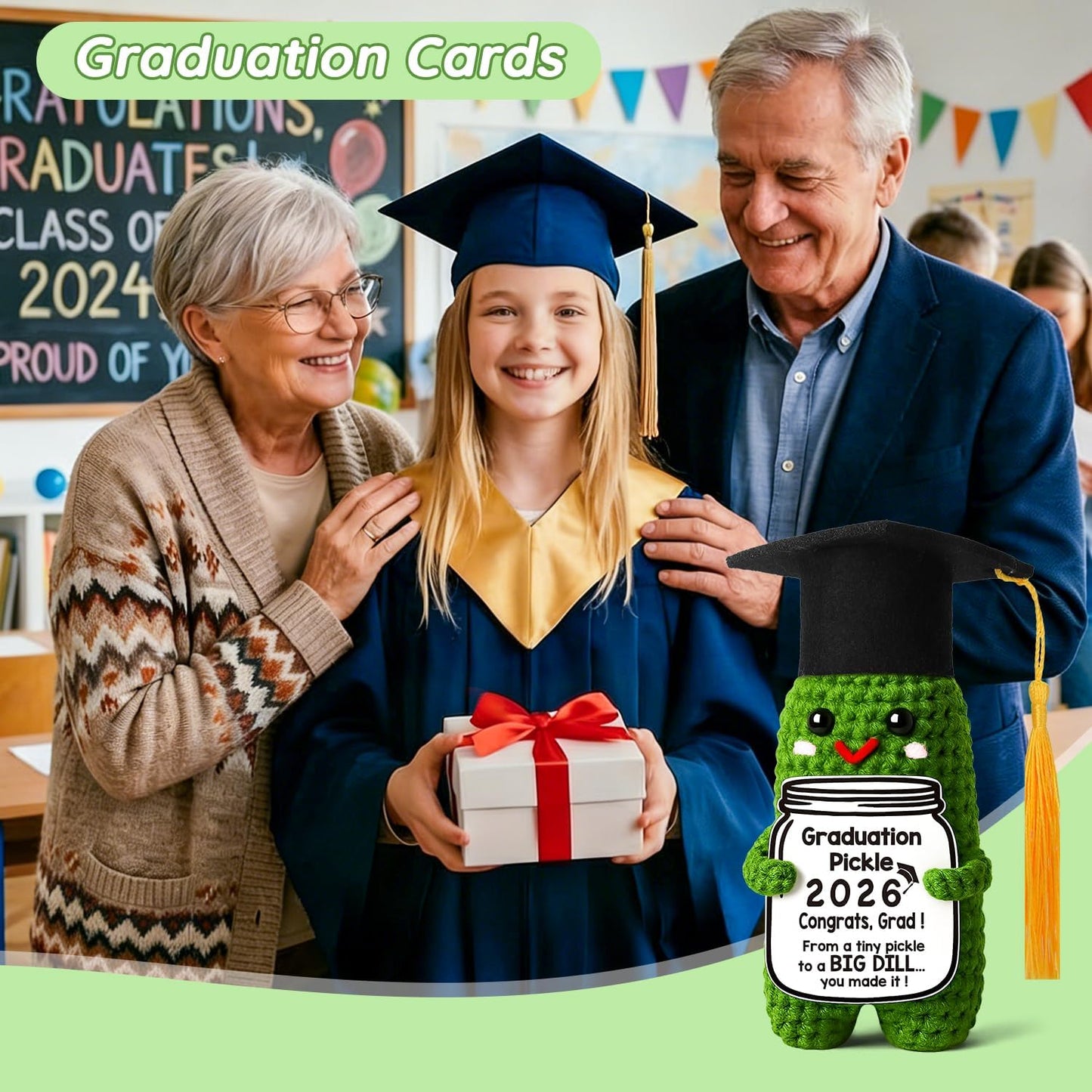Graduation Gifts Graduation Decorations 2026 Pickle Funny Handmade Crochet Grad Gifts