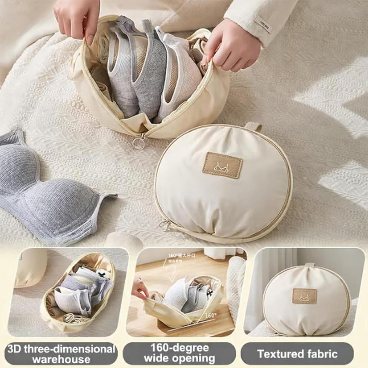 2pcs Lingerie Storage Bags Set - Portable Travel Underwear Organizer