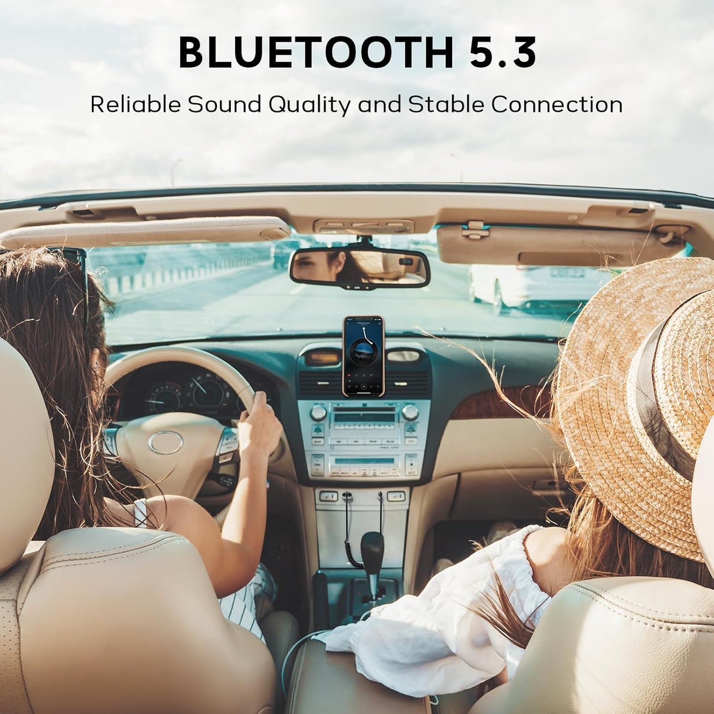 BT850 Aux to Bluetooth 5.3 Adapter for Car, USB 2.0 to 3.5mm Bluetooth Receiver Jack Kit