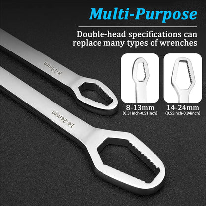 2Pcs Universal Torx Wrench Double-Head Self-Tightening Wrench