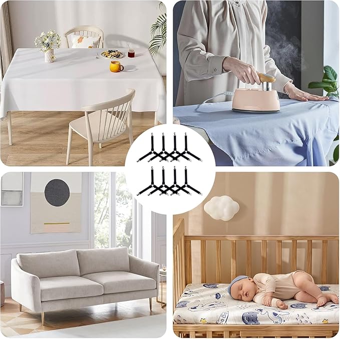 4Pcs/Set Bed Sheet Holder Straps, Upgrade Non Slip Fitted Sheet Holders for Corners