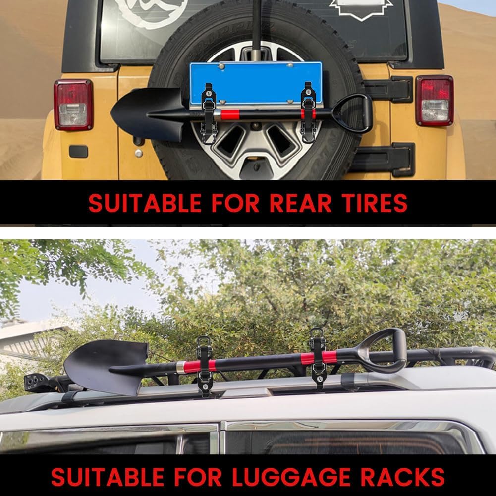 2Pcs Shovel Mount for Roof Rack Clamp Mounting Brackets Kit