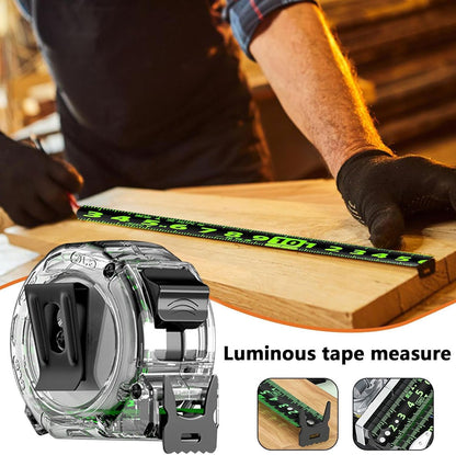 Dual Sided Measuring Tape, Luminous Tape Measure with Transparent Case
