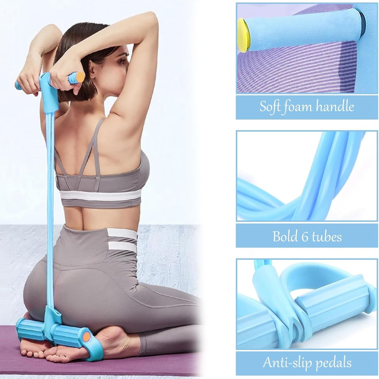Yoga Puller Exercise Resistance Bands Set Portable Puller Sit-ups Fitness