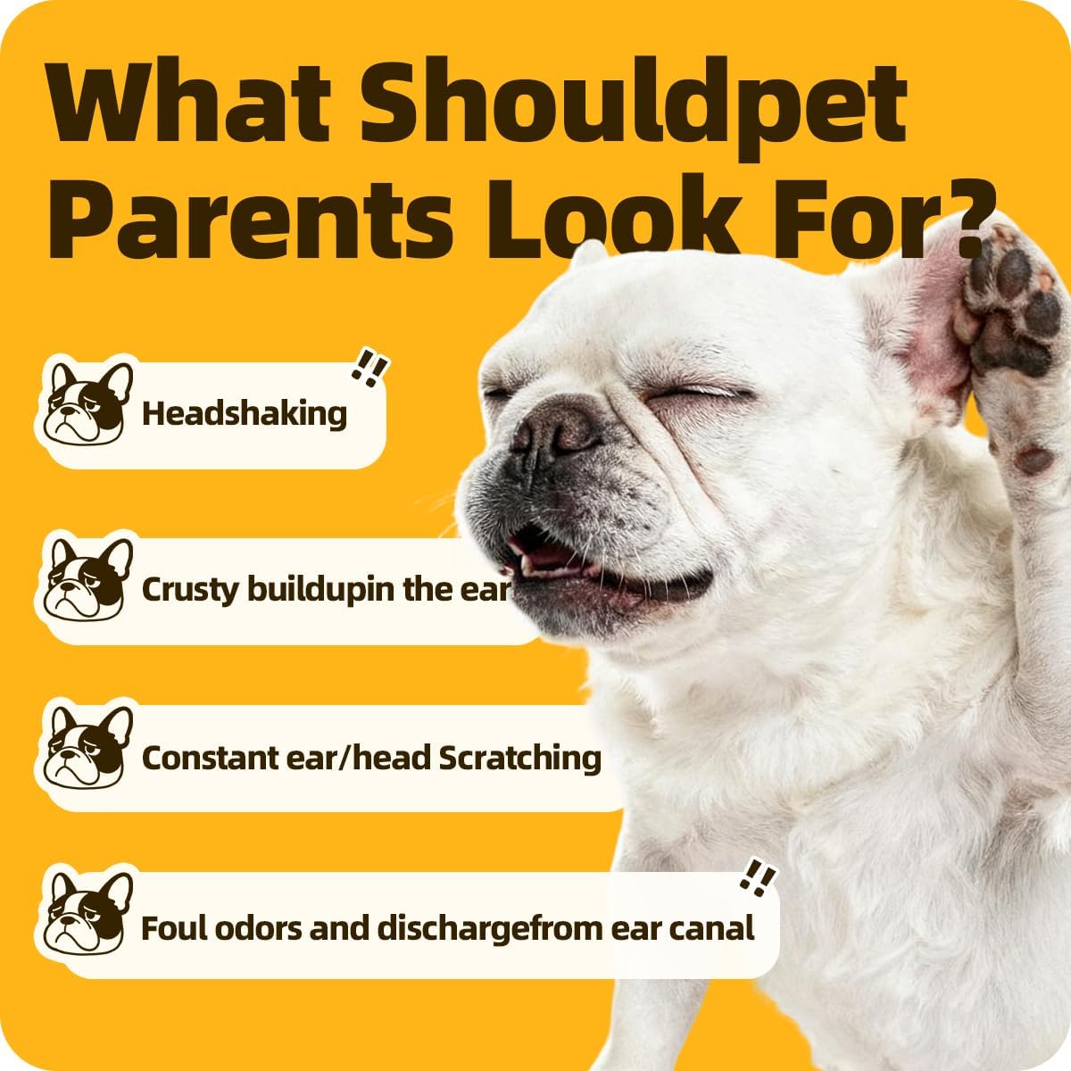 Pet Ear Drops for Ear Infection Treatment, Ear Mites Treatment, Dog Yeast Soothing Cleansing, Ear Wax Removal