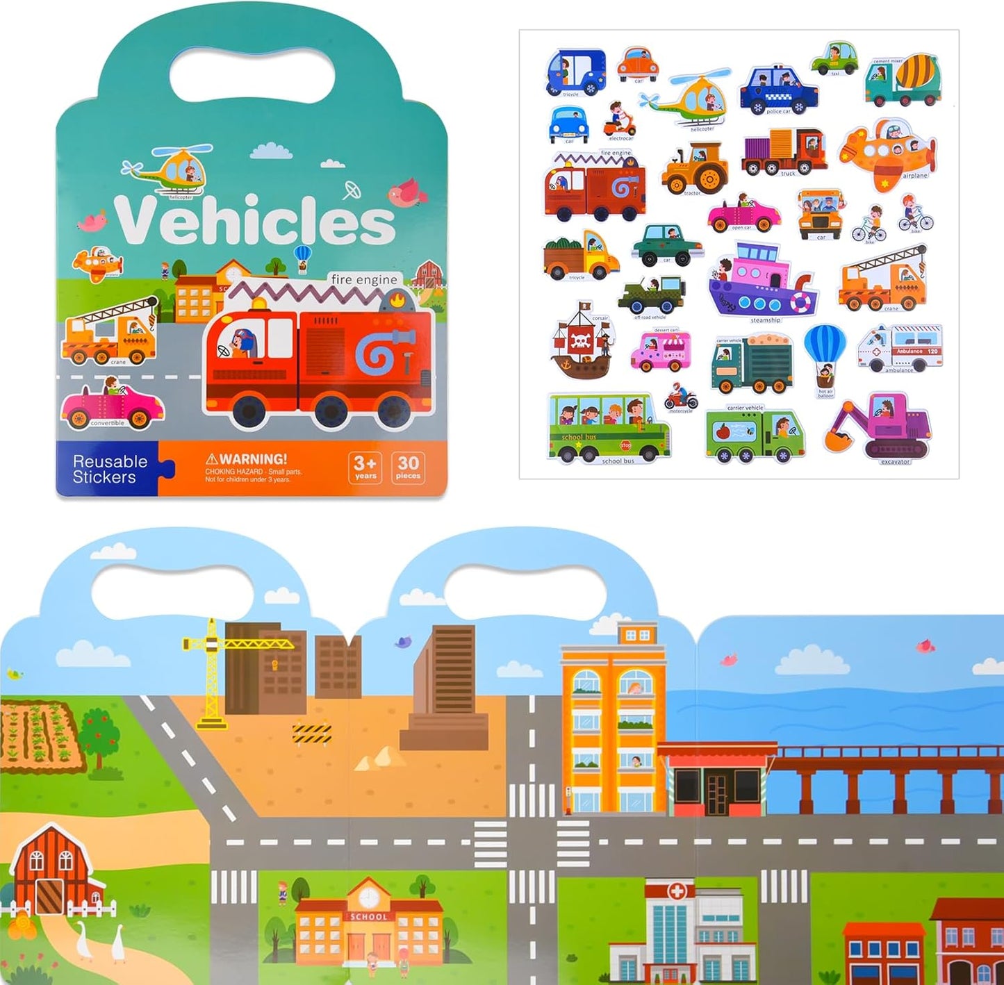 3 Book/set Reusable Sticker Books for Toddlers 3D Stickers