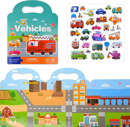 3 Book/set Reusable Sticker Books for Toddlers 3D Stickers