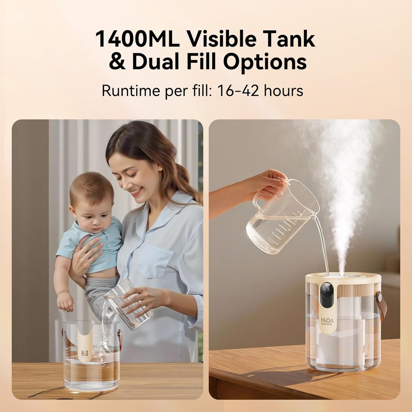 Cool Mist Humidifier for Office Home Plant Baby