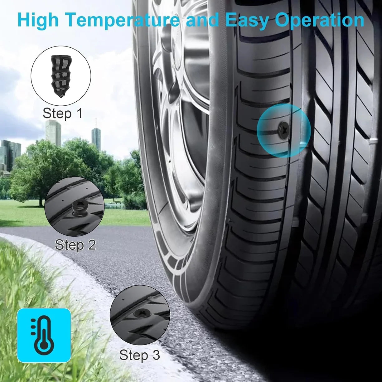 Quick Tire Puncture Repair Kit With Screwdriver