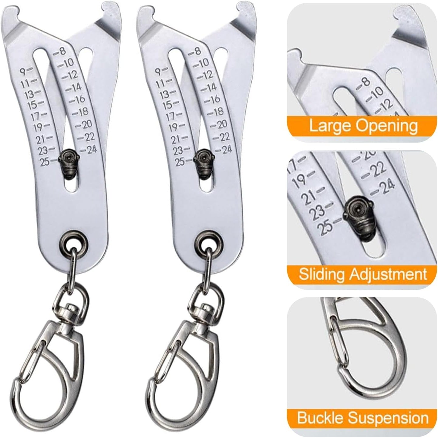 Portable Precise Thread Size Checker Keychain