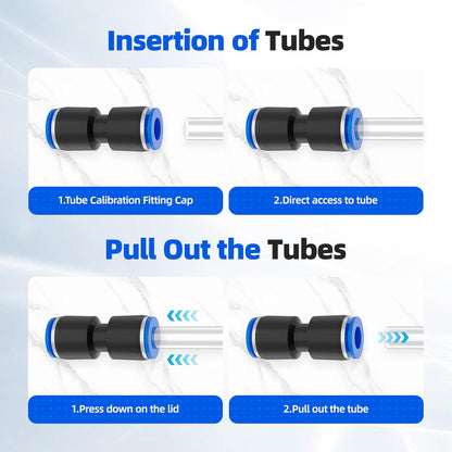 80Pcs Quick Connect Air Hose Fittings 5/32" 1/4" 5/16" 3/8" 1/2" inch Straight Push to Connect Fittings Kit
