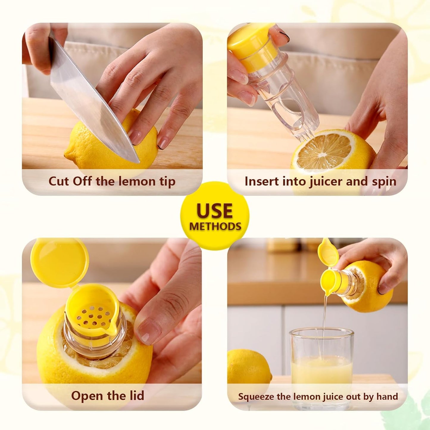 4Pcs Compact Handheld Lime & Orange Juicer for Home, Cooking, and Cocktails
