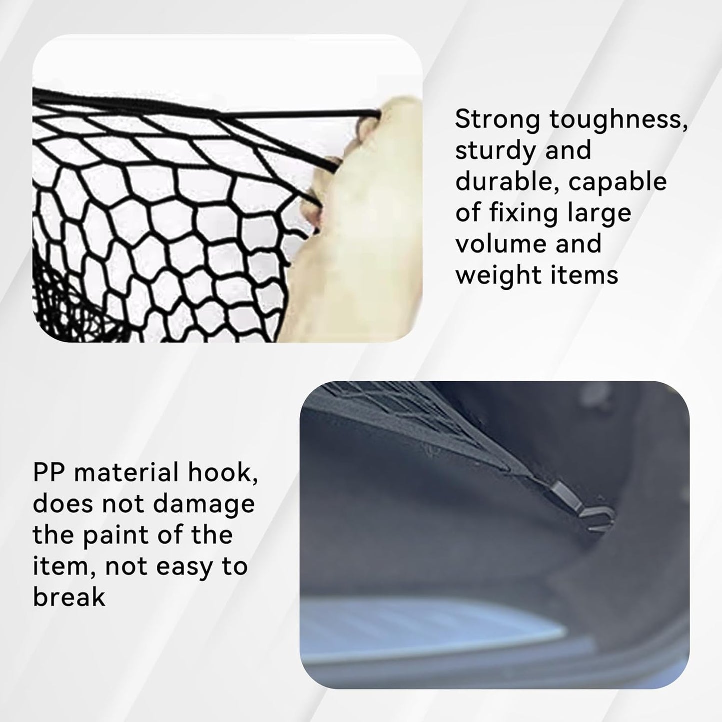 Adjustable Elastic Trunk Mesh Nets with 4pcs ABS Hook