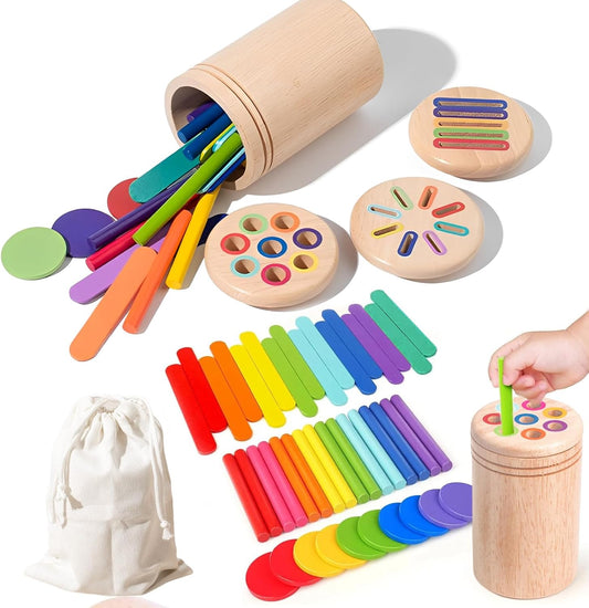 🎨 3 in 1 Educational Sensory Color Sorting Toy for Toddlers 3-5 Years Old