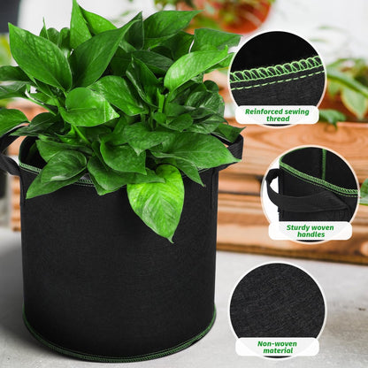 4Pcs 5 Gallon Fabric Plant Bag，Planter Bags with Handles - Heavy Duty Grow Pots Nonwoven Garden Bag