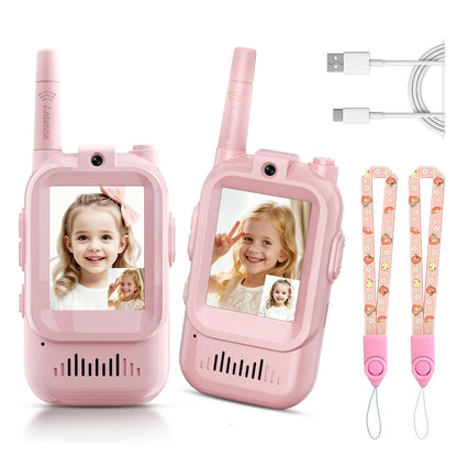 Handheld 2 Pack Rechargeable Video Intercom Kids Walkies Talkies