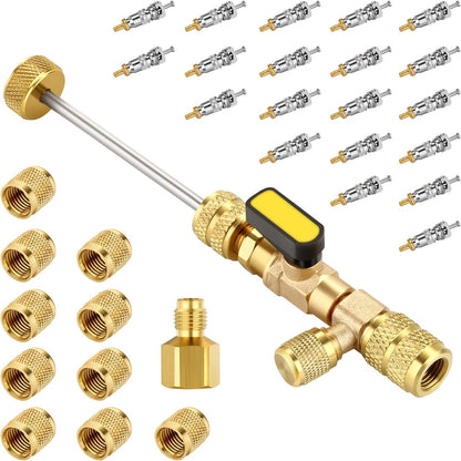 Valve Core Remover Installer Tool with Dual Size SAE 1/4 & 5/16 Port