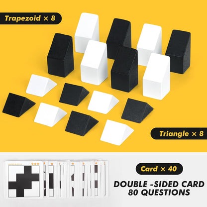 Wooden Blocks Puzzle Table Games - Brain Teaser With 80 Challenges