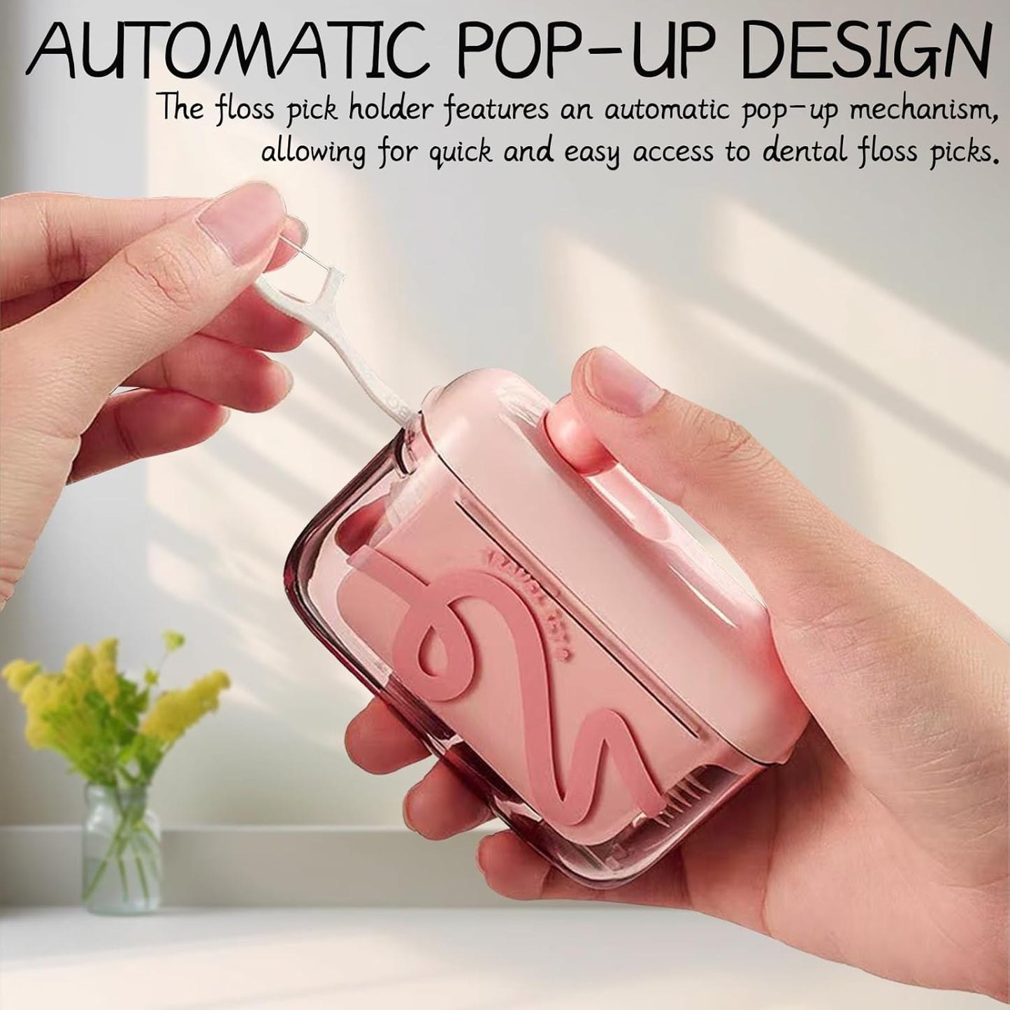 Travel Floss Picks with Case - Automatic Pop-Up Dispenser, 10Count Dental Flosser