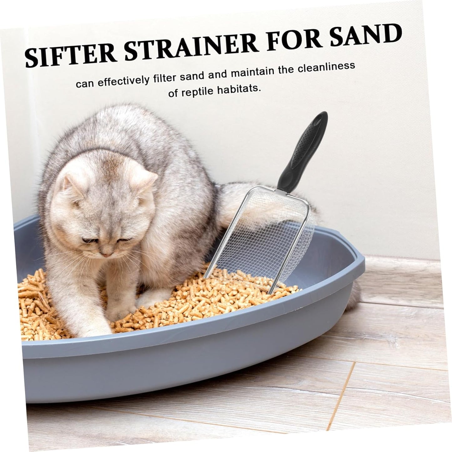 Stainless Cat Litter Scoop ,Easy to Clean Reptile Terrarium Sand Waste