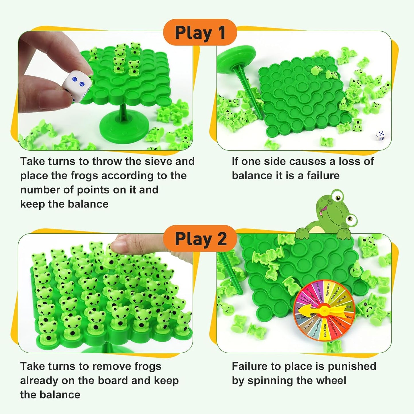 Frog Balance Game Toys,Balance Game Tree Two-Player Parent-Child Interactive Family Montessori Toy