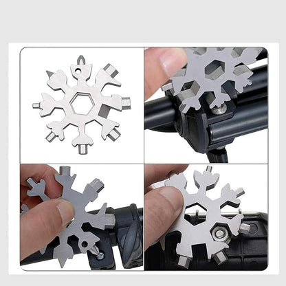 18-in-1 Snowflake Multi Tool, Stainless Steel Pocket Tool with Bottle Opener