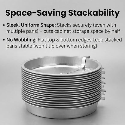 Easy Release Pans Round with Lever, 9.7" Quick Release Easy-Out Cake Pan Set