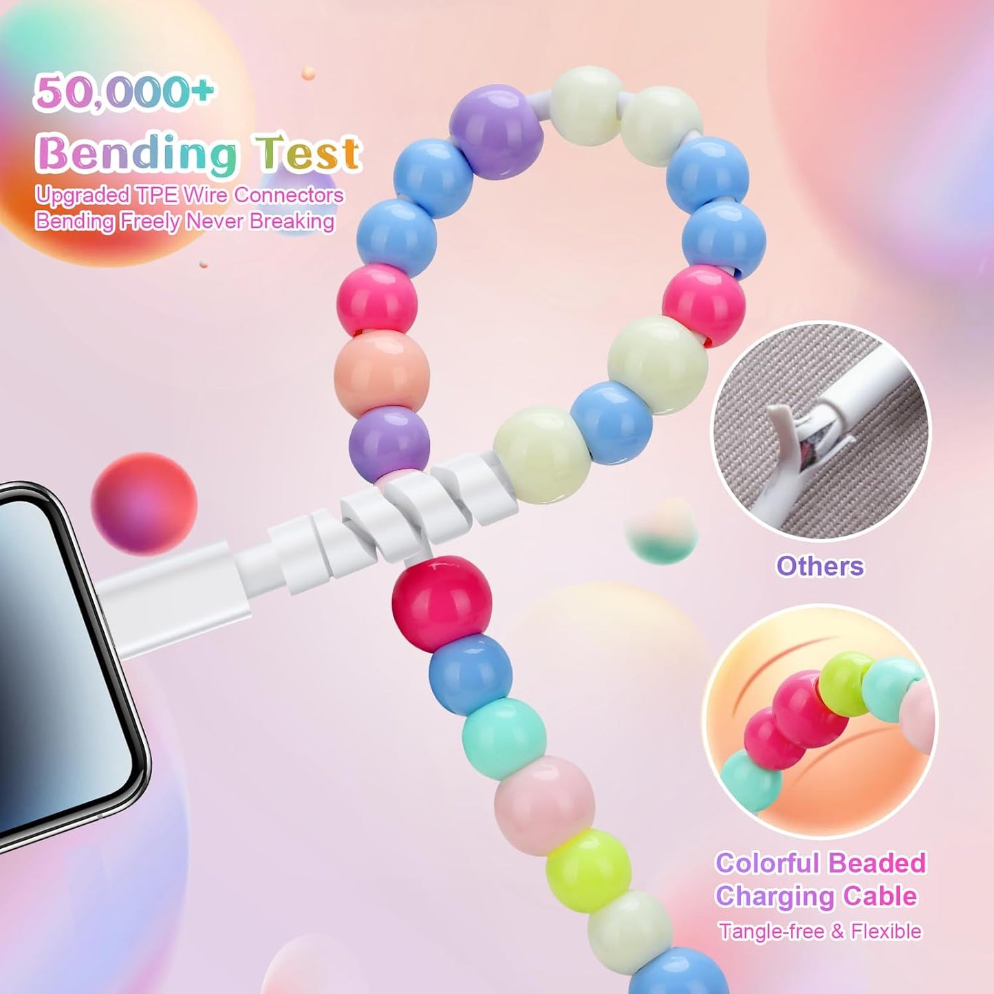Adorable Pearl Bead USB-C to USB-C Fast Charging Cable (1m)