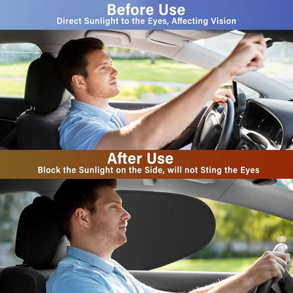 Car Shades for Side Window, Static Film Adsorption Driver Window Sun Shade,100% Blackout