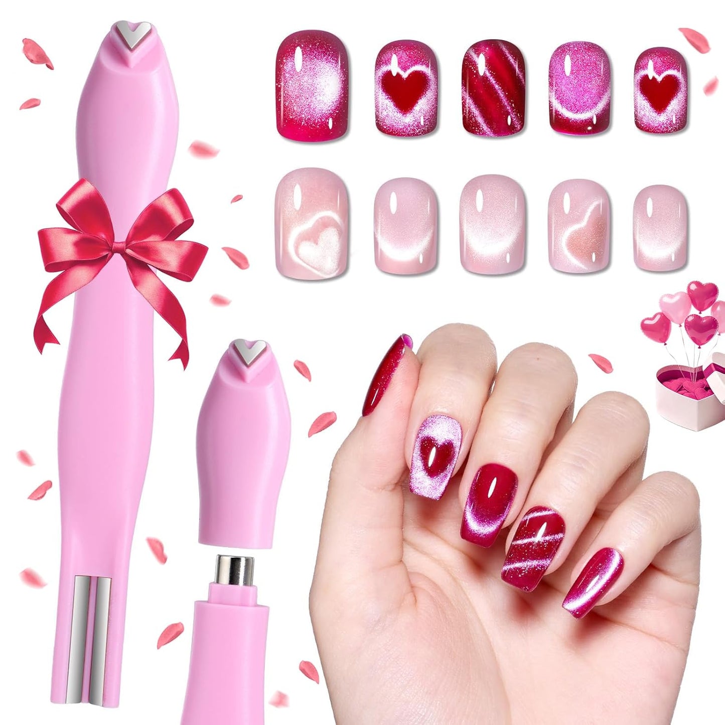 3 in 1 Cat Eye Magnet for Nails Art Tools Heart Shape