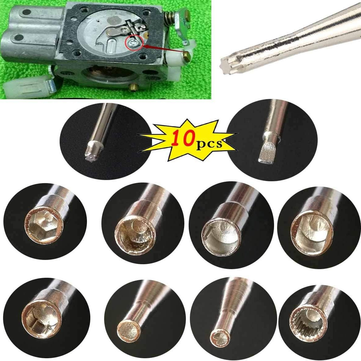 Pack of 10 Carburetor Adjustment Tool Screwdriver Kit for Engine
