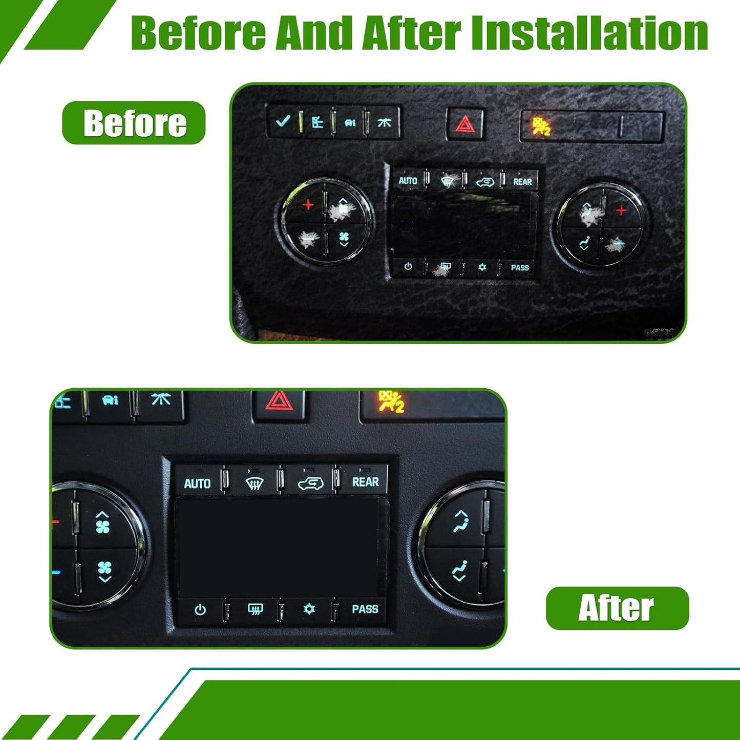 AC Dash Button Sticker Repair Kit for 07-15 GM Vehicles