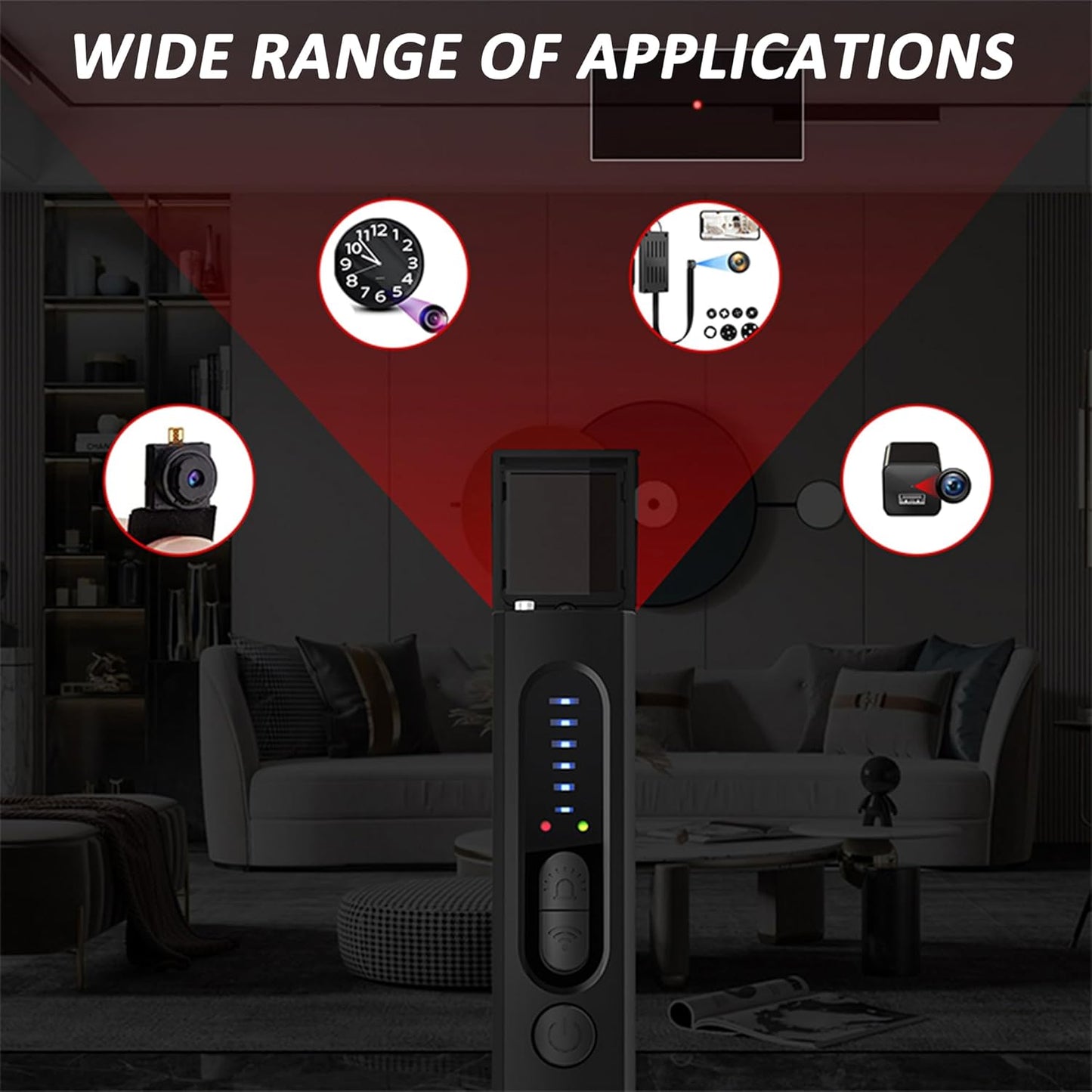 Hidden Camera Detector - 30h Working Time, 5 Levels Sensitivity