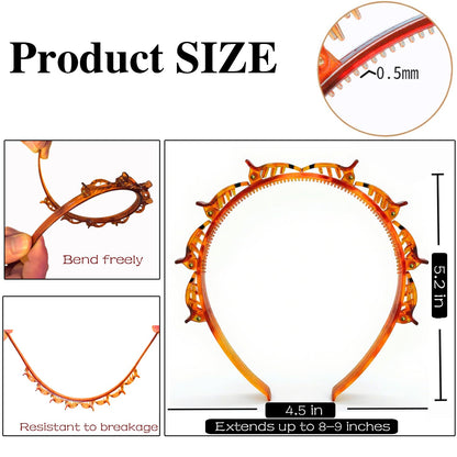 2Pcs Hairpin Headband with Clips, 5.2in * 4.5 in Hair Accessories